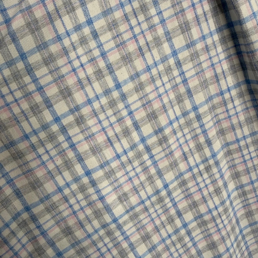 Johnnie-O Performance Mens XL Plaid Button Down Shirt Blue Grey Long Sleeve Logo - Picture 7 of 7